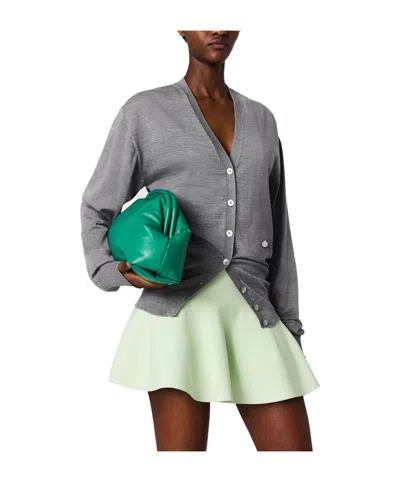 Stella Mccartney Compact Knit Peplum Mini Skirt In Green