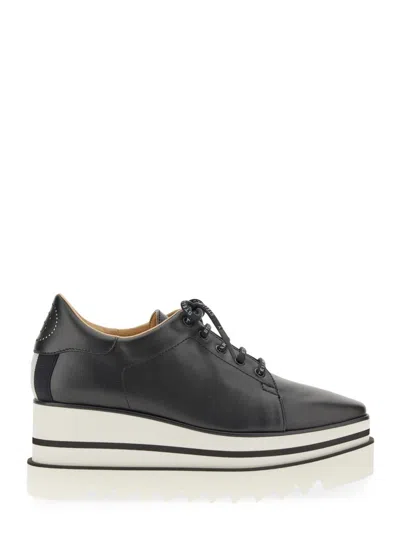 Stella Mccartney Stringata Con Zeppa Elyse In Black
