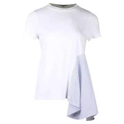 Stella Mccartney Stripe Panel T-shirt In White Cotton