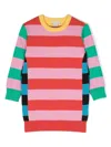 Stella Mccartney Stripe-pattern Knitted Dress In Blue