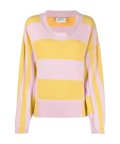 Stella Mccartney Stripe-print Jumper In Pink