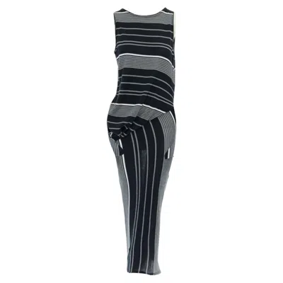 Stella Mccartney Stripe Waist Stretch Dress In Black