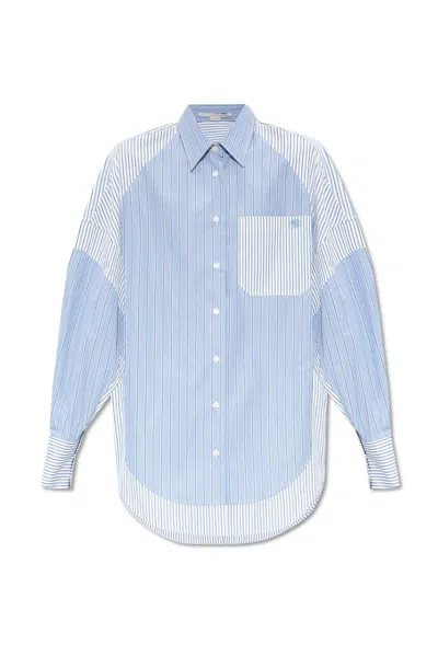 Stella Mccartney Striped Boyfriend Shirt In Blue