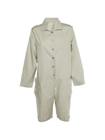 Pre-owned Stella Mccartney Striped Button-front Playsuit In Gray