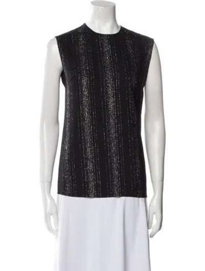 Pre-owned Stella Mccartney Striped Crew Neck Top W/ Tags In Black