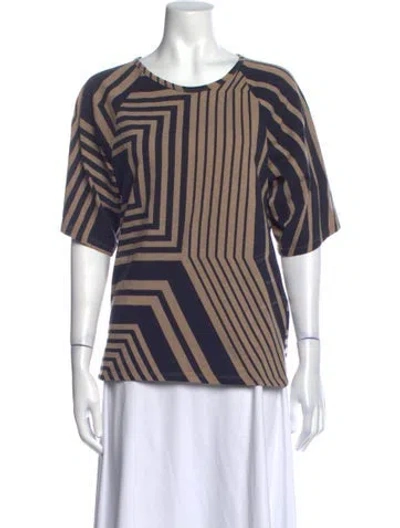 Pre-owned Stella Mccartney Striped Crew Neck T-shirt In Neutral