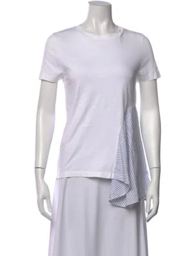 Pre-owned Stella Mccartney Striped Crew Neck T-shirt In White