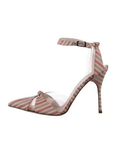 Pre-owned Stella Mccartney Striped D'orsay Pumps In Multi