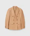 Stella Mccartney Striped Double-breasted Blazer In Biscuit