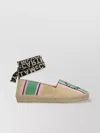 Stella Mccartney Striped Edge Embroidered Sandals In Multicoloured