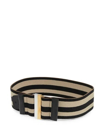 Stella Mccartney Striped Elasticated Belt In Neutral