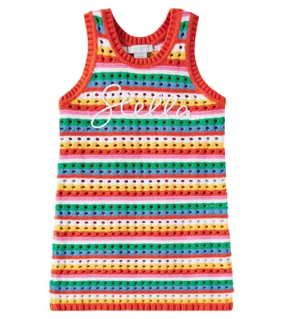 Stella Mccartney Kids' Besticktes Kleid Aus Baumwolle In Multicolor