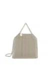 Stella Mccartney Falabella Striped Metallic Bag In Gray