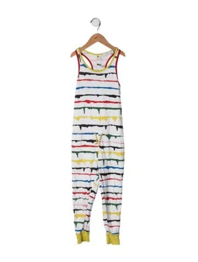 Pre-owned Stella Mccartney Kids' Striped Jumpsuit In White