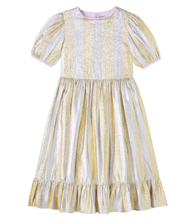 STELLA MCCARTNEY STRIPED LAME ORGANZA DRESS