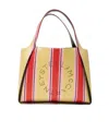 Stella Mccartney Striped Logo Embellished Tote Bag In Multicolor