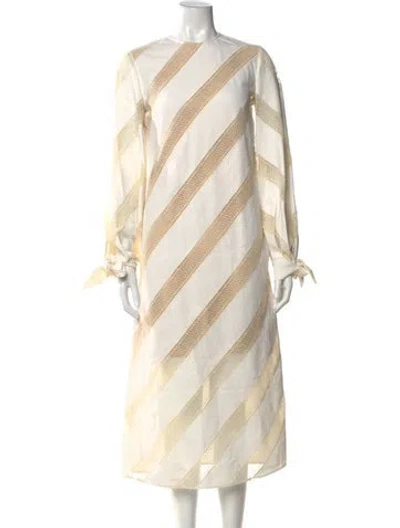 Pre-owned Stella Mccartney Striped Long Dress W/ Tags In Neutral