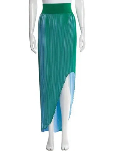 Pre-owned Stella Mccartney Striped Long Skirt W/ Tags In Green