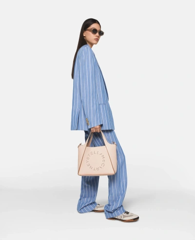 Stella Mccartney Striped Mid-rise Straight-leg Trousers In Blue With White Pinstripe