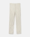 Stella Mccartney Striped Mid-rise Straight-leg Trousers In Cream With Black Pinstripe