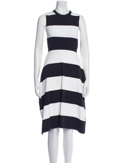 Pre-owned Stella Mccartney Striped Midi Length Dress In Blue
