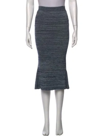 Pre-owned Stella Mccartney Striped Midi Length Skirt In Blue