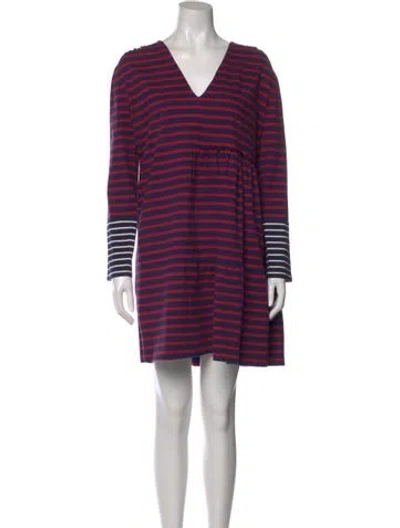 Pre-owned Stella Mccartney Striped Mini Dress In Blue