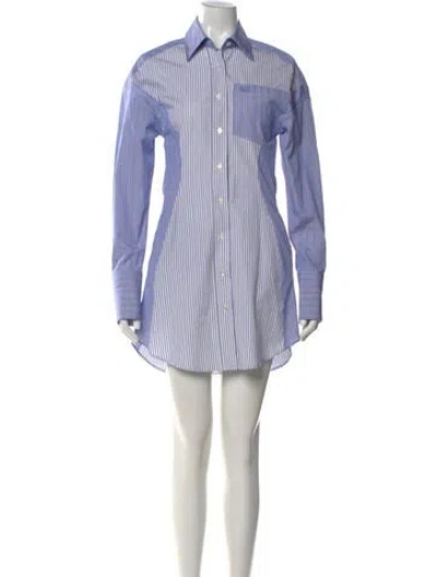 Pre-owned Stella Mccartney Striped Mini Dress In Blue