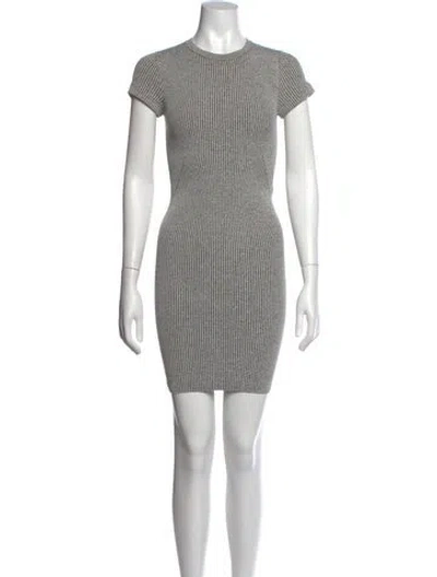 Pre-owned Stella Mccartney Striped Mini Dress In Gray