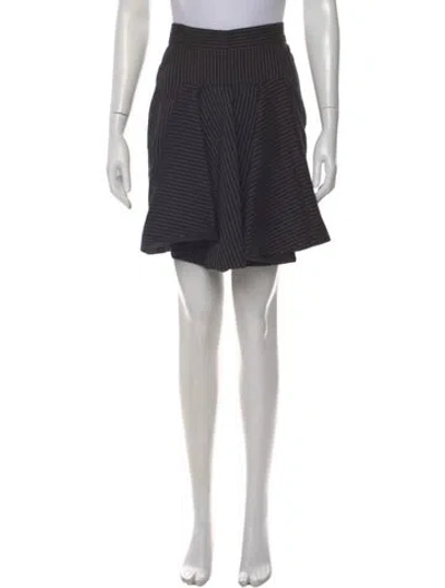 Pre-owned Stella Mccartney Striped Mini Skirt In Black