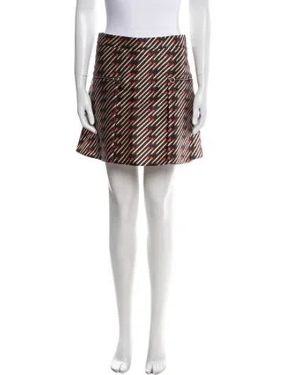 Pre-owned Stella Mccartney Striped Mini Skirt In White
