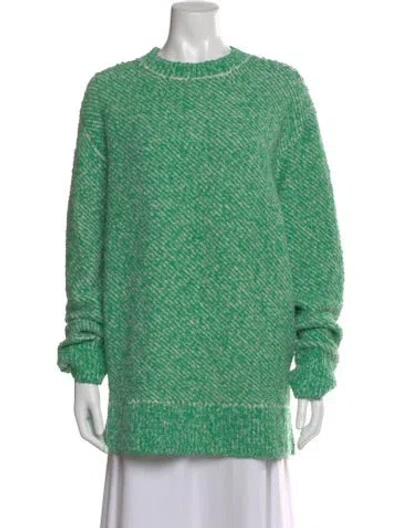 Pre-owned Stella Mccartney Striped Mock Neck Sweater In Green