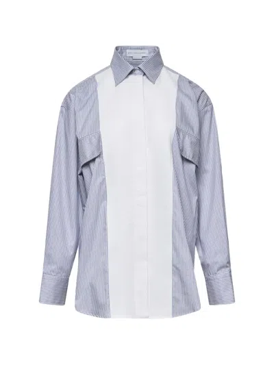 Stella Mccartney Cotton Stripe Pique Shirt In Blue
