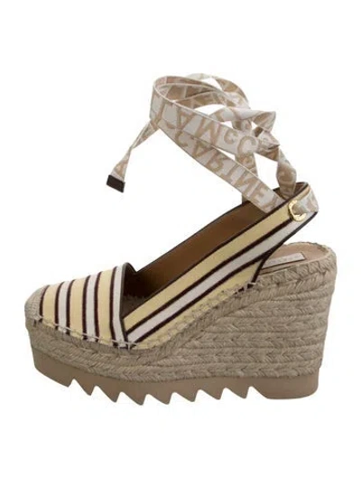 Pre-owned Stella Mccartney Striped Pumps W/ Tags In Gold/metallic