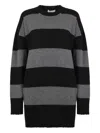 Stella Mccartney Relaxed Fit Dress With Bold Stripes In Black