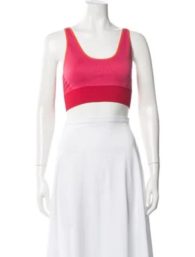 Pre-owned Stella Mccartney Striped Scoop Neck Sports Bra In Pink