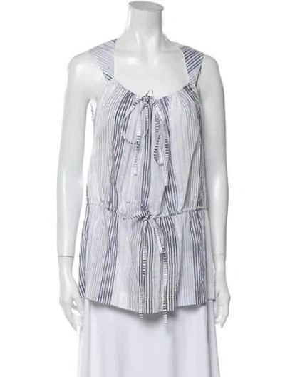 Pre-owned Stella Mccartney Striped Scoop Neck Top W/ Tags In White