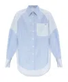 Stella Mccartney Striped Shirt With Buttoned Cuffs And Chest Pocket In Blue