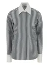 Stella Mccartney Buttoned Stripe Shirt In Gray