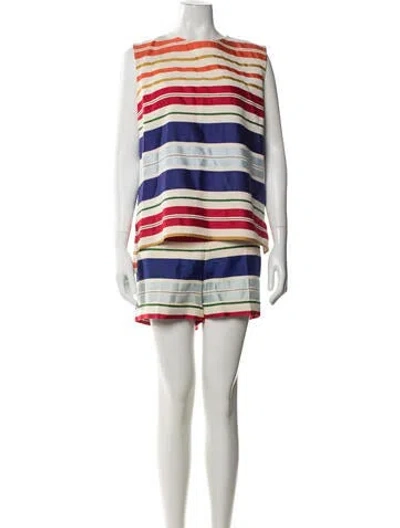 Pre-owned Stella Mccartney Striped Short Set In Neutral