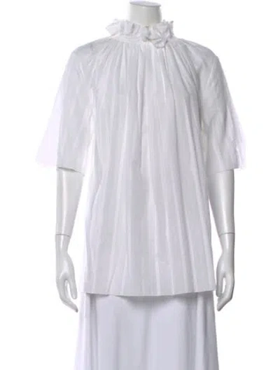 Pre-owned Stella Mccartney Striped Short Sleeve Top In White