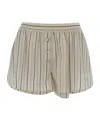 Stella Mccartney Stella Mc Cartney Striped Silk Blend Shorts In Nude