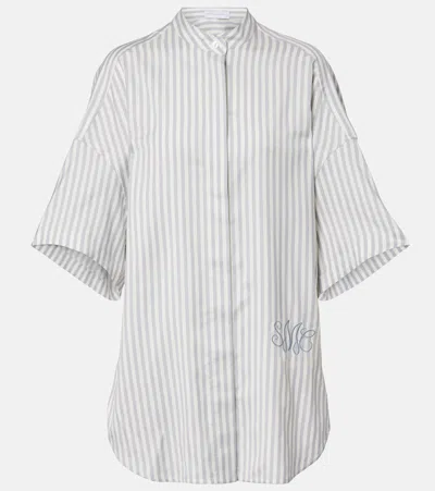 Stella Mccartney Striped Silk And Wool Shirt In Multi