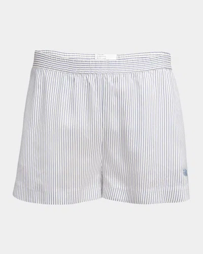 Stella Mccartney Striped Silk Pull-on Shorts In Multi