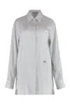 Stella Mccartney Embroidered Silk Oversize Shirt In White