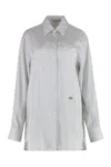 Stella Mccartney Embroidered Silk Oversize Shirt In White