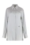 Stella Mccartney Embroidered Silk Oversize Shirt In White