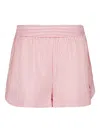 Stella Mccartney Silk Stripe Monogram Shorts In Red