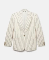 Stella Mccartney Striped Single-breasted Blazer In Cream With Black Pinstripe