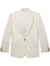 Stella Mccartney Striped Single-breasted Blazer In White